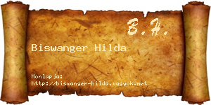 Biswanger Hilda névjegykártya